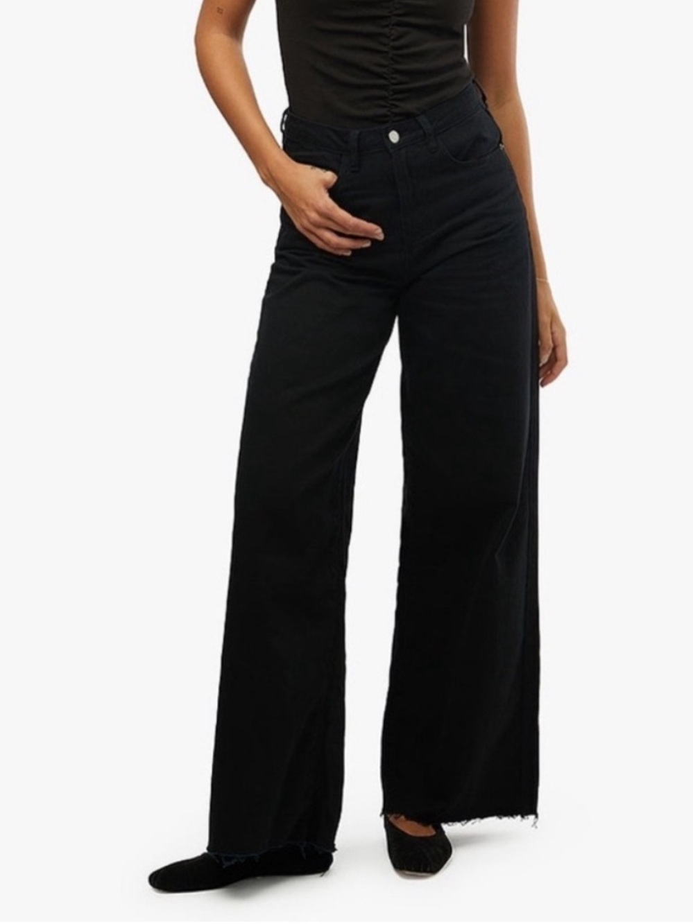 WeWoreWhat High-Waist Black Wide-Leg Jeans
